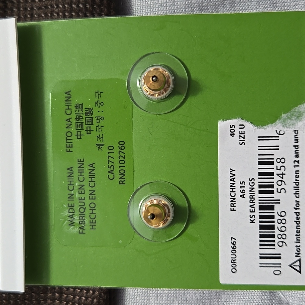Kate Spade Stud Earrings - Navy Stone With Gold - NEW With Dust bag - Picture 3 of 3